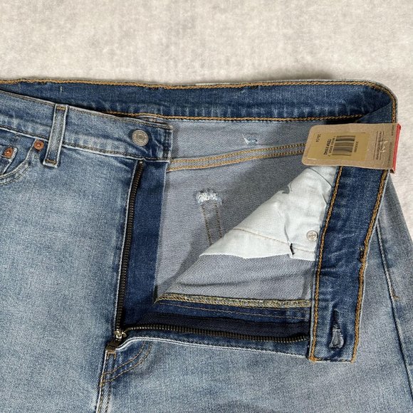 Levi's 505 Men's Jeans Stretch Straight Leg Regular Fit Blue Denim Size W38 L34 - Picture 7 of 14